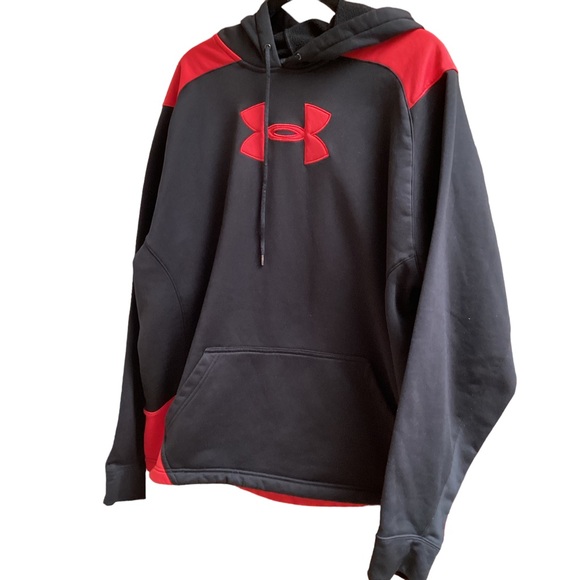 Under Armour Other - Under Amour red/black hooded sweatshirt, size XL